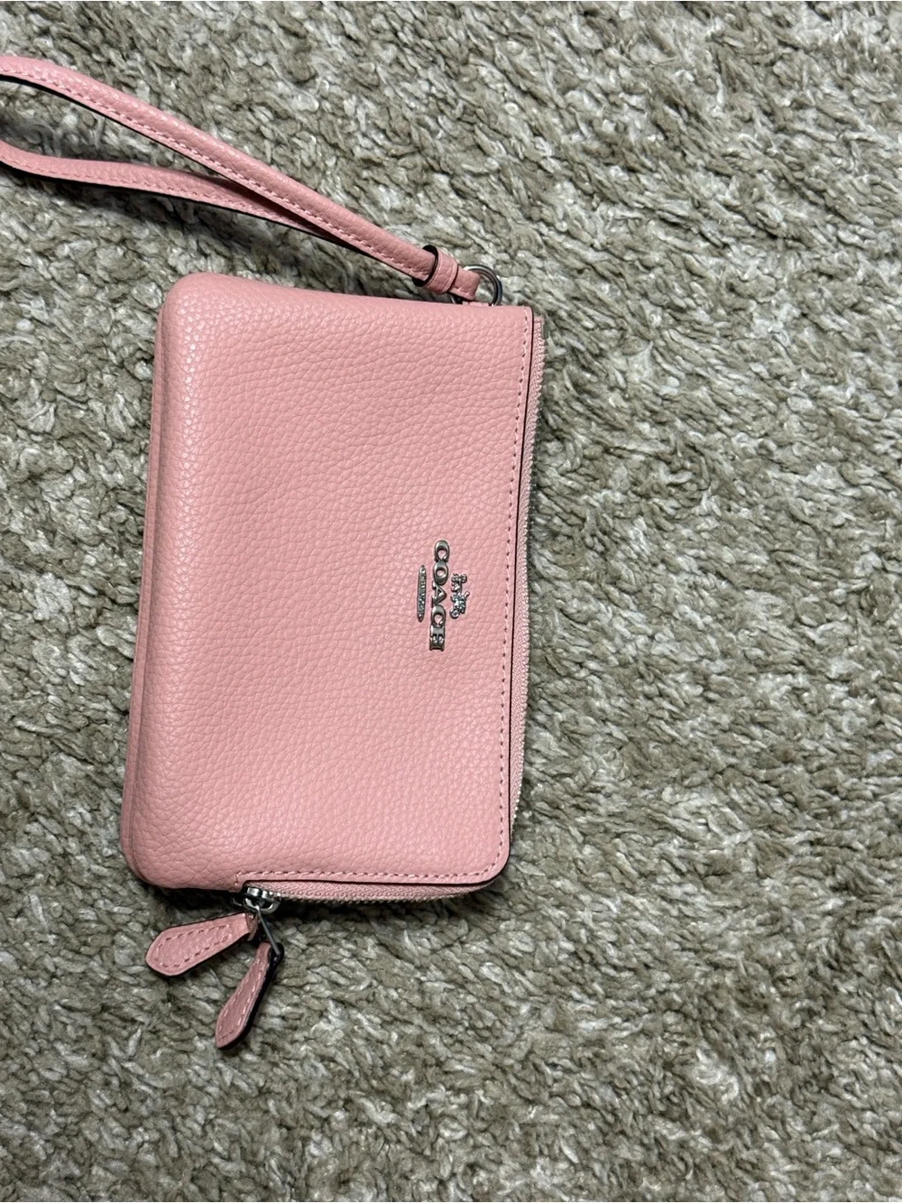 Coach Pink Pebbled Leather Wristlet